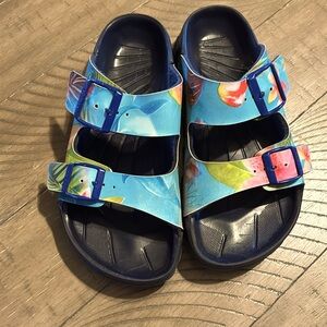 Birkenstock Birki's Haiti Lagoon Tropical Ocean Scene Arizona Sandals Si…